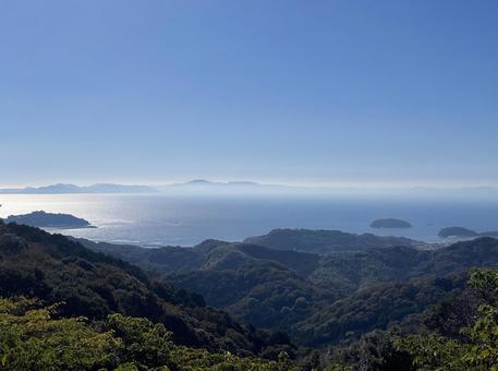 三ヶ根山スカイラインから見た三河湾 海,美しい,晴天の写真素材