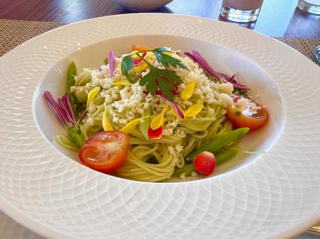 パスタ パスタ 冷製パスタ,美味しい,彩りの写真素材