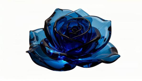 輝くブルーガラスの薔薇(背景透過) 輝くブルーガラスの薔薇(背景透過)の写真