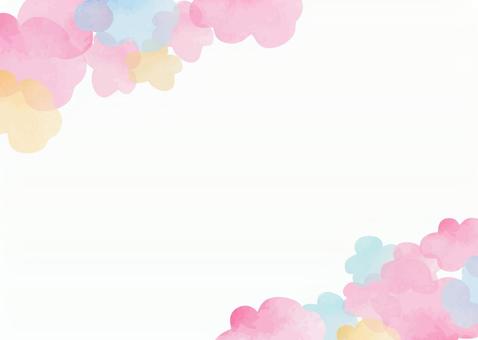 Watercolor material Colorful cloud frame 2, JPG Watercolor material Colorful cloud frame 2, JPG