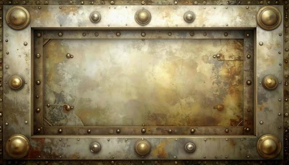 スチームパンクなフレーム 金属質 背景 スチームパンクなフレーム 金属質 背景の写真