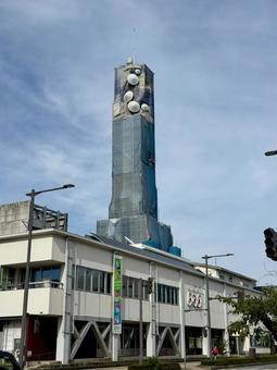 福井県 修復中の送信所 福井県 修復中の送信所 ビル,アンテナ,工事中の写真素材