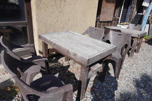 テラス テラス,イス,テーブルの写真素材