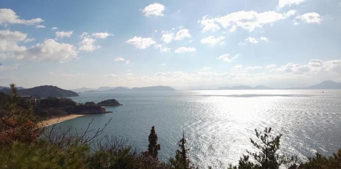 Photo, sea, sea and mountain, sea and tree, 