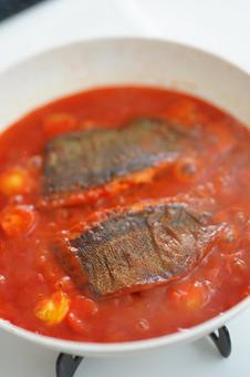 魚のトマト煮 魚のトマト煮 魚,トマト煮,煮込み料理の写真素材