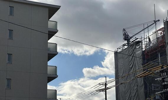空 朝,いい天気,空の写真素材
