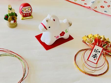 午と迎春 2026年,令和8年,午の写真素材