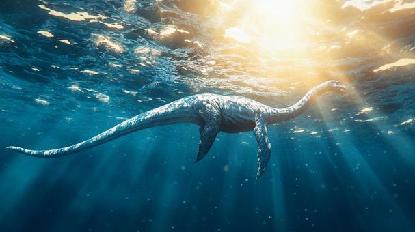 海中のエラスモサウルス4 海中のエラスモサウルス4の写真