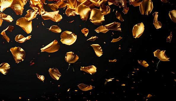 舞い落ちる金色の花びら 舞い落ちる金色の花びらの写真