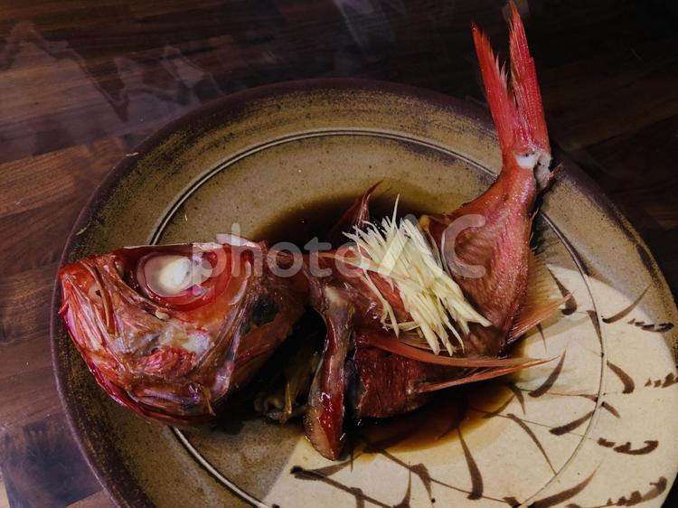 金目の煮つけ, 金目の煮つけ,和食,煮つけの写真素材