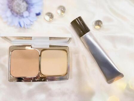 パウダーファンデーションと化粧下地 コスメ,化粧品,ベースメイクの写真素材