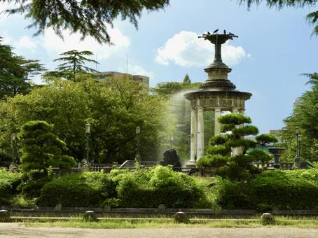 名古屋市鶴舞公園噴水塔3 鶴舞公園,噴水塔,噴水の写真素材