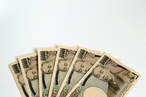 千円札の扇形並び 千円札,紙幣,お札の写真素材