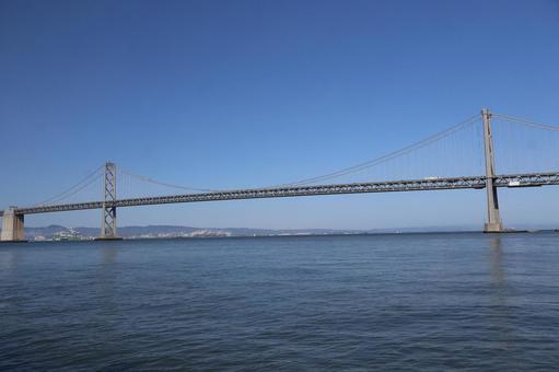 青空と海と吊橋とサンフランシスコの街 青空,海,吊橋の写真素材