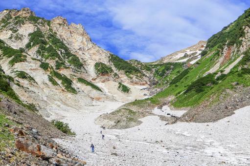 白馬大雪渓 白馬大雪渓,雪,白馬岳の写真素材