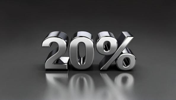 金属の立体文字 20% 金属の立体文字 20%の写真