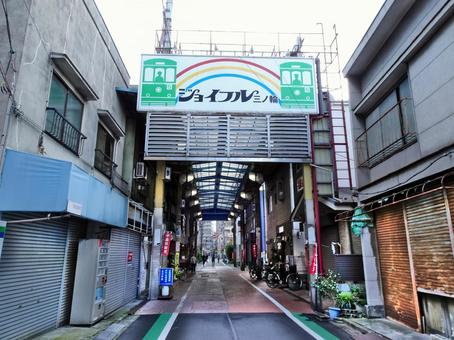 ジョイフル三の輪商店街 三の輪銀座商店街,アーケード街,商店街の写真素材