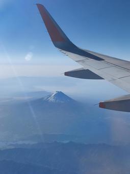 機内からの富士山 機内からの富士山の写真