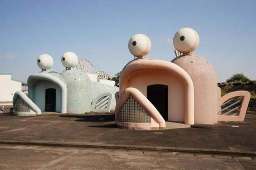 佐賀 芦刈町 ムツゴロウ型トイレ1 ムツゴロウ型トイレ,公衆トイレ,トイレの写真素材