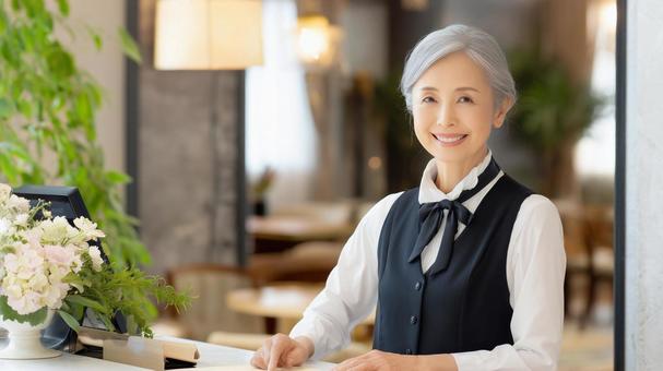 グレンヘアーの女性の給仕の写真