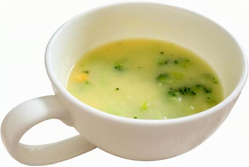 コーンとブロッコリーのスープ スープ,温まる,切り抜きの写真素材