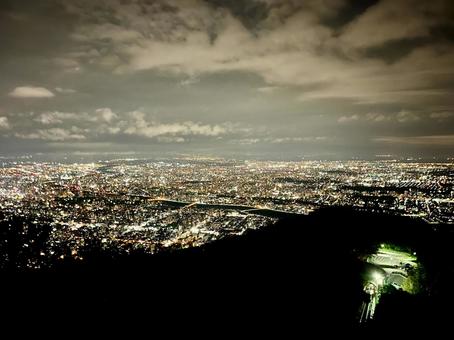 輝く札幌の夜景 輝く札幌の夜景 藻岩山,札幌,夜景の写真素材