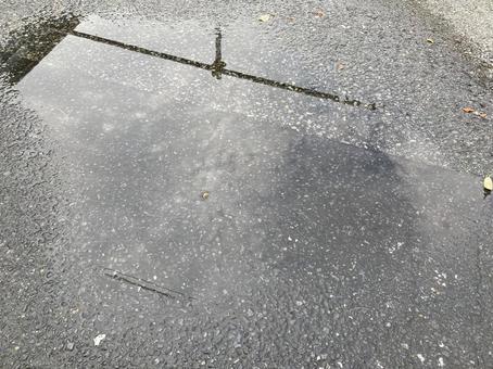 水たまりの風景 水たまりの風景の写真