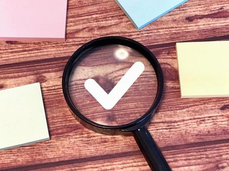 Check mark and magnifying glass, JPG Check mark and magnifying glass, JPG