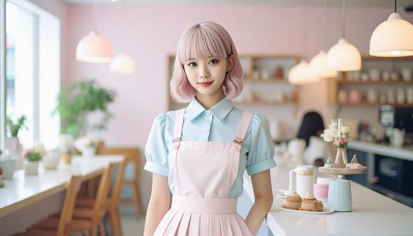 カフェの店員 カフェの店員の写真