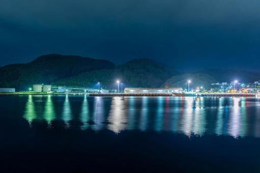 夜の油津港 夜の油津港 油津港,港,海の写真素材