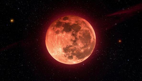 星々と輝くブラッドムーン 星々と輝くブラッドムーンの写真