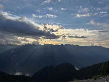 燕山荘からの景色 北アルプス,自然,景色の写真素材