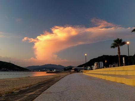 ビーチ ビーチ ビーチ,海,雲の写真素材