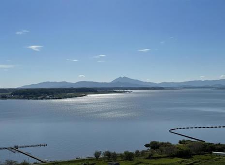 霞ヶ浦から臨む筑波山の風景 霞ヶ浦,筑波山,茨城県の写真素材