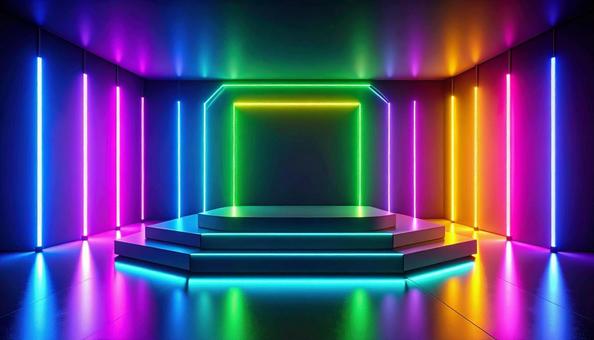 ネオンカラーのアイドルのステージ背景 ネオンカラーのアイドルのステージ背景の写真