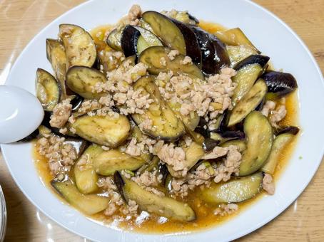 麻婆茄子 麻婆茄子,マーボー茄子,茄子の写真素材