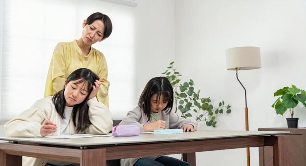 勉強を教える女性 勉強を教える女性 宿題,勉強,家庭教師の写真素材