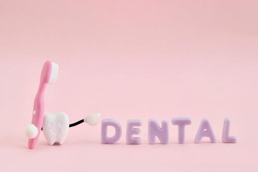 DENTALの文字とミニチュアの歯 DENTALの文字とミニチュアの歯 歯,歯ブラシ,歯の健康の写真素材