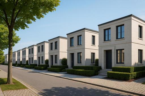 街並みに映える分譲高級住宅の写真