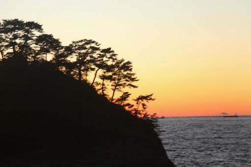 堂島的夜景, 堂島, 落陽, 西伊豆町, JPG