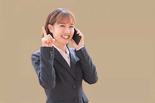 Photo, business woman, suit, a smile, 