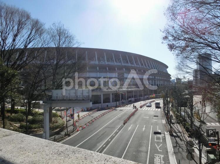 国立競技場駅前-2 国立競技場駅前,地下鉄大江戸線,車道の写真素材