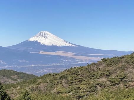 元旦の富士山 富士山,空,雪の写真素材