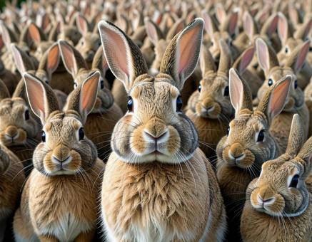 うさぎの群れ うさぎの群れの写真