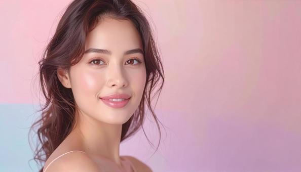 やわらかな微笑みの女性 やわらかな微笑みの女性の写真