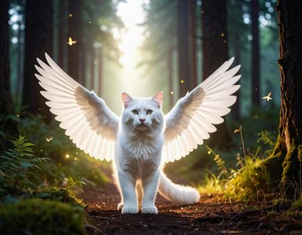 羽根が生えた猫 羽根が生えた猫の写真