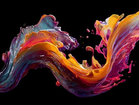 色彩が渦巻く抽象的な液体アートの写真