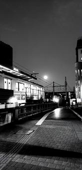 In front of the station at night, JPG