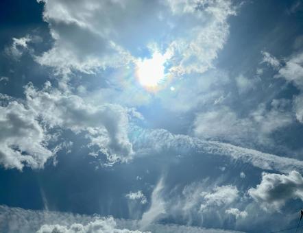 空の太陽 空,天気,自然の写真素材