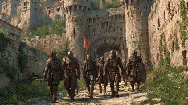 中世の騎士たちの写真